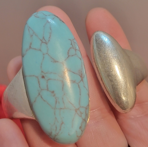 Robert Lee Morris (RLM) Hinged Bangle Soho Turquoise Silver Plate Bracelet - Picture 3 of 13